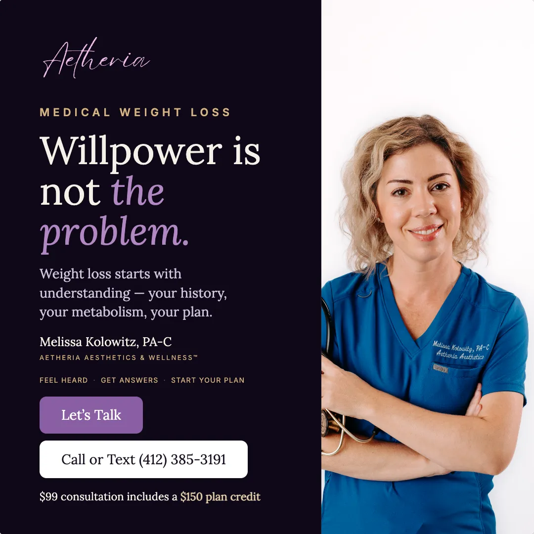 Aetheria medical weight loss: willpower is not the problem. $99 consultation includes a $150 plan credit.