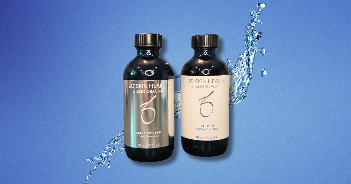 ZO® Skin Health stimulator peell bottles.