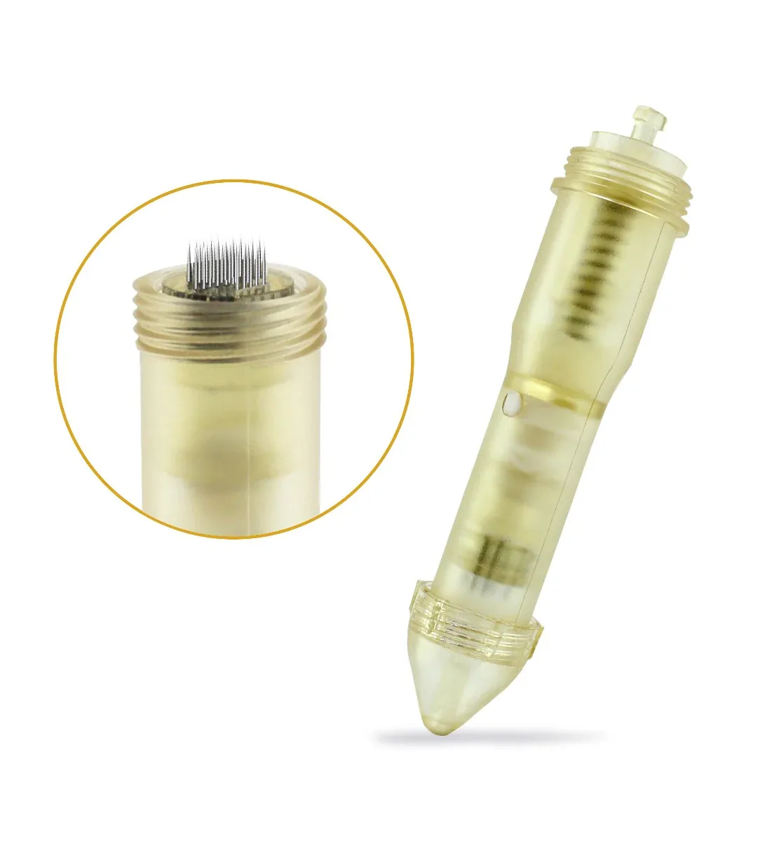Microneedling cartridge tip showing its array of fine needle pins